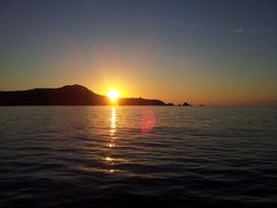 dawn over the sea in sardinia