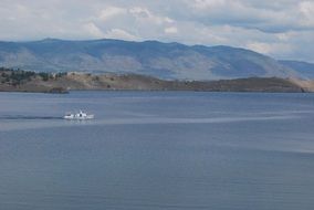 distant view of a ship on Baikal lake