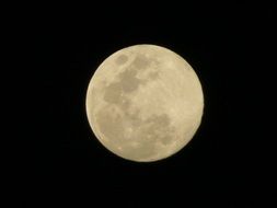 full moon on the black sky