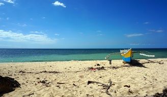 dirty beach near the ocean