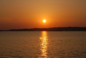 Evening sun rays on a sea