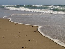 waves on sea sand beach