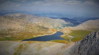Heart form Lake at mountain Evans, usa, Colorado