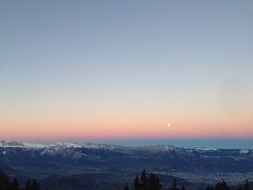 horizon with mountains in France