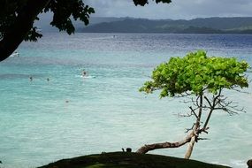 seascape view from the island of Cayo Levantado