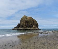 large rock on the coast in oregon