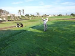 man playing golf in Fuerteventura