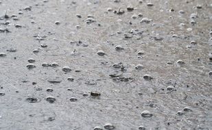 raindrops on water