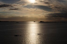 quiet North Sea at sunset