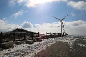 Landscape with the wind power in China