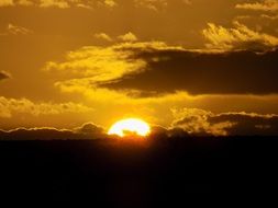 bright sun at sunset in South Africa