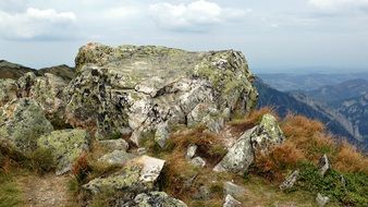 panoramic view of the Tatras on a cloudy day