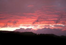 fiery sunset afterglow in Switzerland