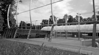 white and black photo of Clay Court for Tennis