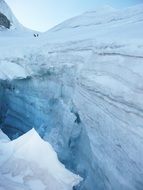 cleft between the ice in the mountains