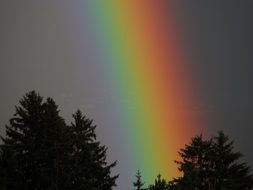 rainbow at grey sky