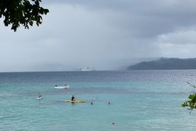 storm clouds over the coast of the island of Levantado