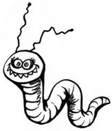 Clipart of crazy worm