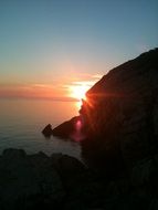 panoramic view of sunset over the cliffs of croatia