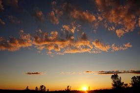 sunset sky in summer at dusk
