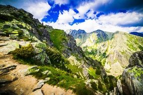 Landscape with the colorful mountains in summer