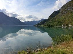 Beautiful lake in Fjord