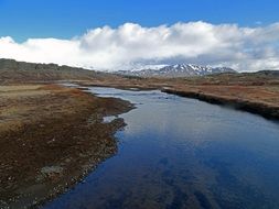 Crystal clear river in Pingvellir