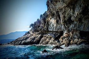high rock by the ocean