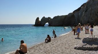 Greece Skiathos Island sand Beach scene