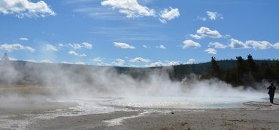 yellowstone national park foggy lake