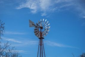 Ecological windmill against the blue sky