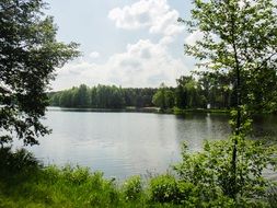 panorama of summer lake in Poland