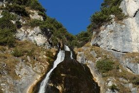 waterfall in the mountains of austrian tyrol