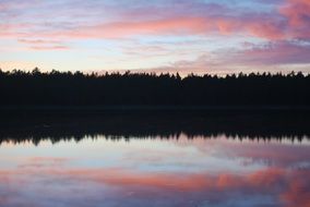 sunset lake reflection on water