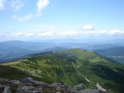 panorama of the Beskydy mountain system in Poland