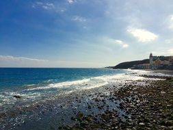 panorama of the coastline in stones in tenerife