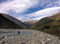 mountain River in Georgia panorama view