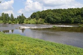 summer river landscape in the countryside