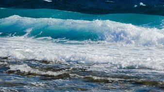 strong ocean waves close-up