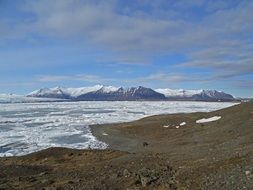 panoramic view of glacier lake in iceland