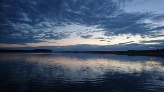 Sunset on the lake in Finland