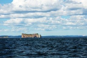 pierced rock at sea, canada, Gaspe Peninsula