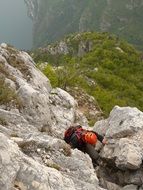 man Climbing Garda Rock Crash