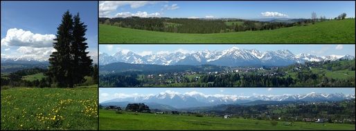 collage of panoramic views of the high Tatras