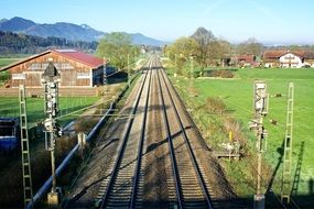 Landscape with railroad tracks