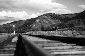 black and white picture of railroad