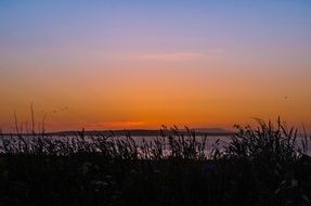 orange evening sky over scotland