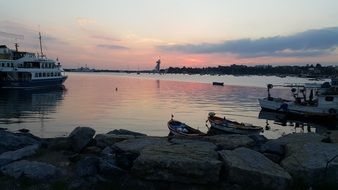 sunset over the coast of istanbul