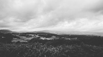 Black and white photo with the clouds
