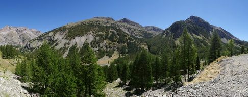 Mountain Panorama of alps in France